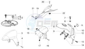 NRG 50 power purejet drawing Front and rear mudguard