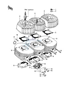 KH 250 A S(A5-S) drawing CYLINDER HEADS_CYLINDERS