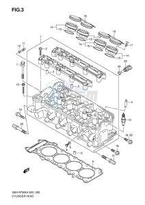 GSX-R750 (E2) drawing CYLINDER HEAD