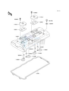 ZX 1200 C [NINJA ZZR 1200] (C1-C4) [NINJA ZZR 1200] drawing CYLINDER HEAD COVER