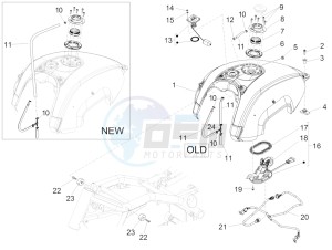 California 1400 Custom ABS 1380 WEG drawing Serbatoio benz.