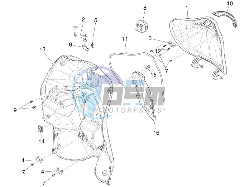 Front glove-box - Knee-guard panel