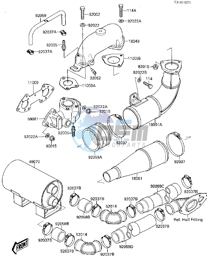 MUFFLER -- KAW10001B787 Till KAW15906E787- -