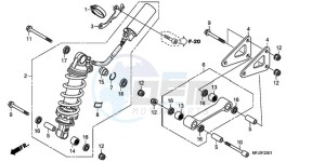 CBR600RAA F / CMF drawing REAR CUSHION (CBR600RA)