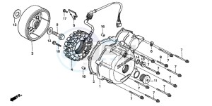 XL600V TRANSALP drawing LEFT CRANKCASE COVER/ GENERATOR