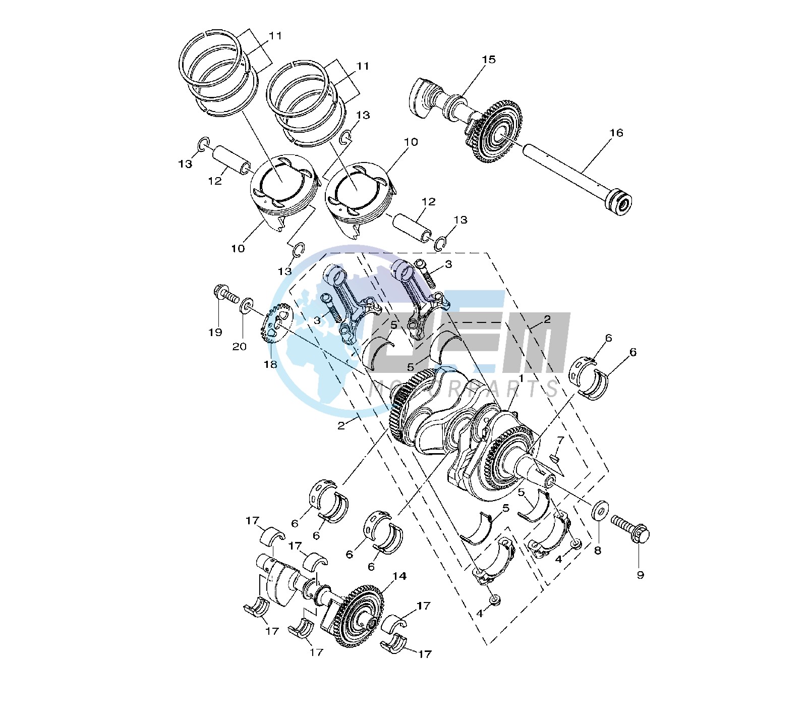 CRANKSHAFT AND PISTON