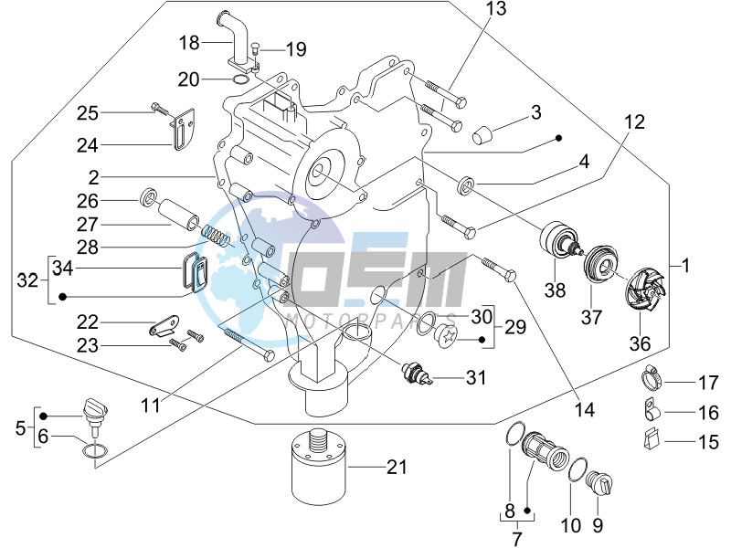 Flywheel magneto cover - Oil filter