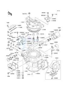 KDX 220 A [KDX220R] (A4-A8) [KDX220R] drawing CYLINDER HEAD_CYLINDER