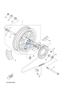 YZF-R125A R125 (5D7N) drawing REAR WHEEL