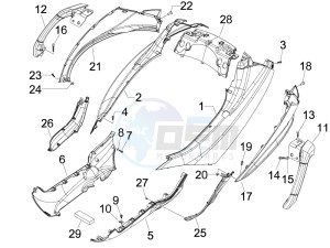 MP3 300 4t 4v ie lt ibrido drawing Side cover - Spoiler