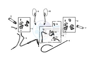 ALLO 50 (25 KM/H) (AJ05WA-NL) (L8-M0) drawing CABLE SWITCH HANDLE LEVER / ALLO 50 (25 KM/H) (AJ05WA-NL) (L8-M0)