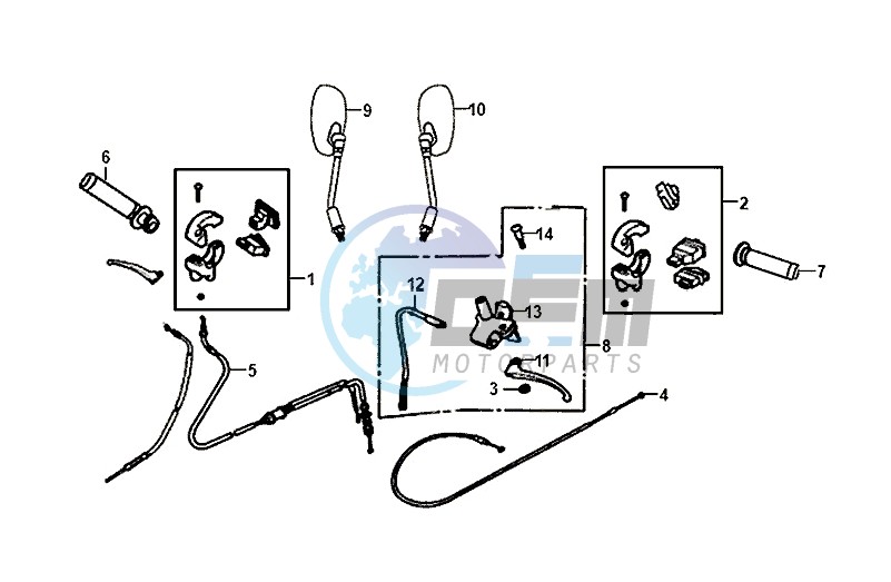 CABLE SWITCH HANDLE LEVER / ALLO 50 (25 KM/H) (AJ05WA-NL) (L8-M0)