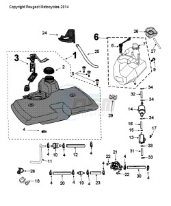 CITYSTAR 50 drawing TANK AND FUEL PUMP