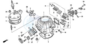 CR500R drawing CYLINDER HEAD/CYLINDER