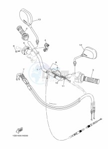 XTZ125E XTZ125 (1SBM) drawing STEERING HANDLE & CABLE