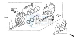 CB500 drawing FRONT BRAKE CALIPER