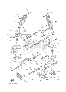 YFM450FWAD YFM450PHE GRIZZLY 450 EPS (2LC6 2LC7) drawing FRONT SUSPENSION & WHEEL