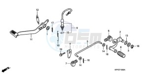 CBR125RW9 UK - (E) drawing PEDAL