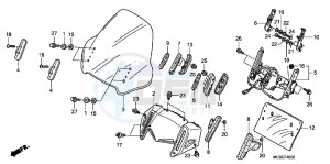 ST1300AC Pan Europoean -ST1300 CH drawing WIND SCREEN