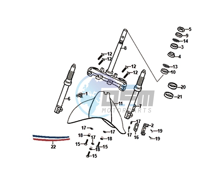 STEERING STEM FRONT CUSHION / FIDDLE II 50 (25 KM/H) (AF05W4-NL) (E4) (L8-M0)