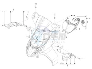 Typhoon 125 4T 2V E3 (NAFTA) drawing Front headlamps - Turn signal lamps