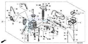 TRX500FPAC drawing CARBURETOR