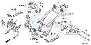 WW125D PCX125 - WW125 UK - (E) drawing FRAME BODY (WW125EX2C/EX2D/EX2E/D)