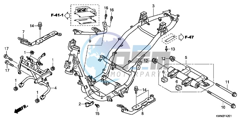 FRAME BODY (WW125EX2C/EX2D/EX2E/D)