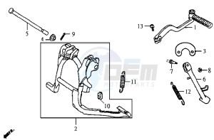 JET EURO X 50 E2 drawing CENTRAL STAND / SIDE STAND / KICKSTARTER PEDAL