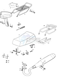 QUADRO_E-START 50 drawing Seat-shields-exhaust