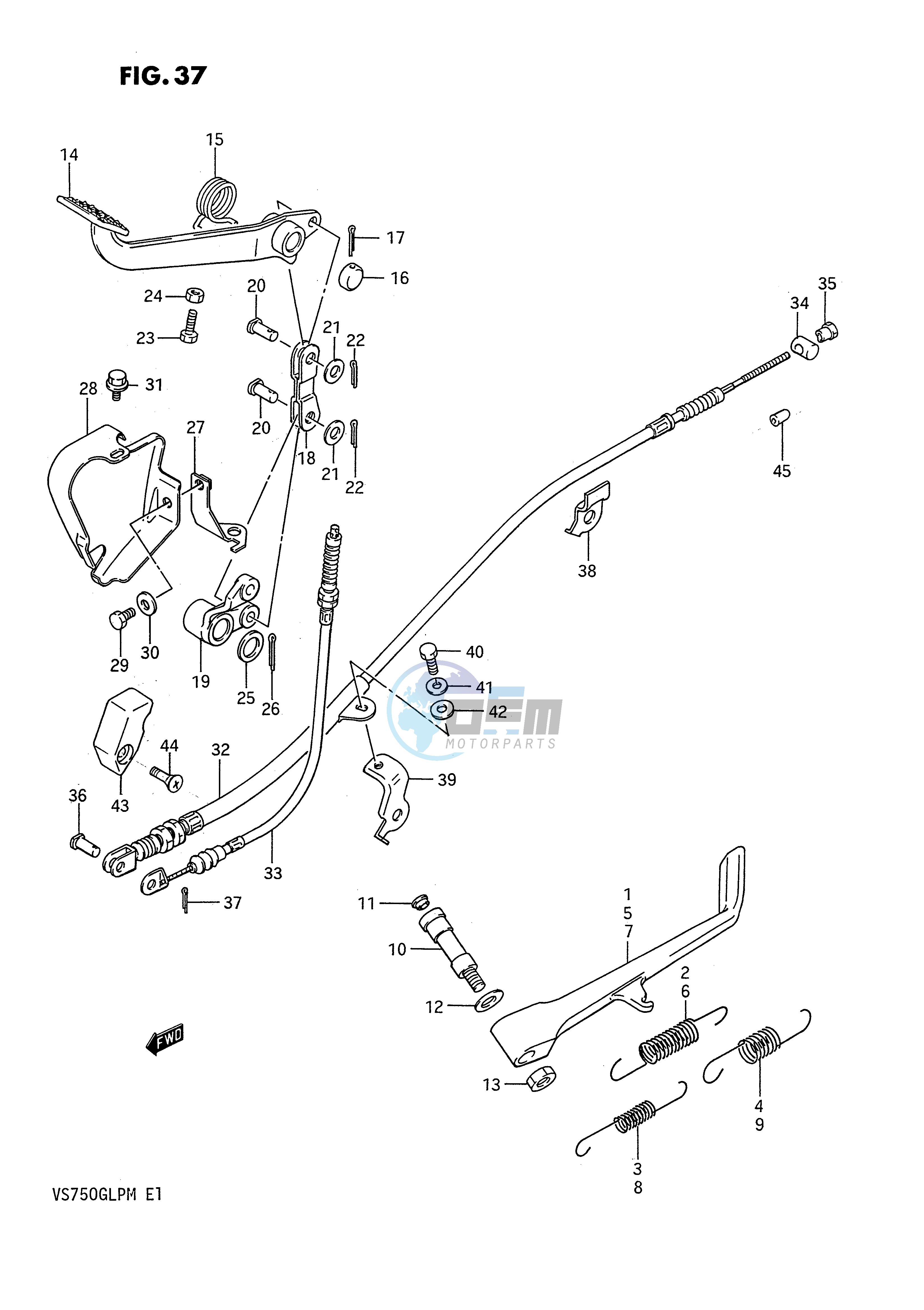 PROP STAND - REAR BRAKE (MODEL G H J K L M)