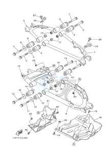 YFM700FWAD YFM7FGPB GRIZZLY 700 EPS (1HP3 1HP4) drawing REAR ARM