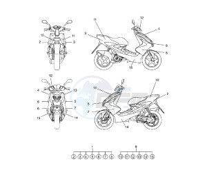 YQ AEROX 50 drawing GRAPHIC REPLICA SBK