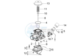 Liberty 200 4t Sport e3 drawing Carburetors components