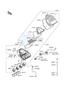 Z1000SX ABS ZX1000HCF FR GB XX (EU ME A(FRICA) drawing Air Cleaner