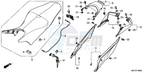 VFR800XC drawing SEAT/REAR COWL