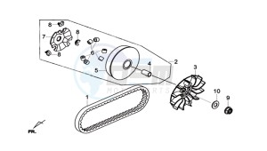 GTS 125I (L8) EU EURO4 drawing MOVABLE FLANGE / V-BELT