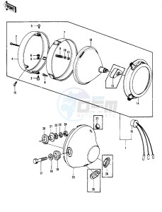 KZ 1000 B [KZ1000 LTD] (B1-B2) [KZ1000 LTD] drawing HEADLIGHT -- 77-78 B1_B2- -