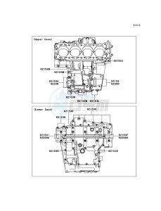 ZZR1400_ABS ZX1400FCF FR GB XX (EU ME A(FRICA) drawing Crankcase Bolt Pattern