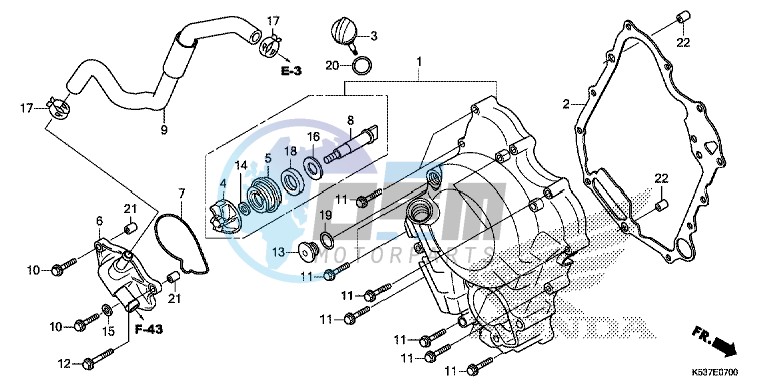 RIGHT CRANKCASE COVER/ WATER PUMP