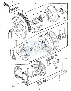 KZ 440 B (B1) drawing REAR HUB_BRAKE_CHAIN -- 80 B1- -