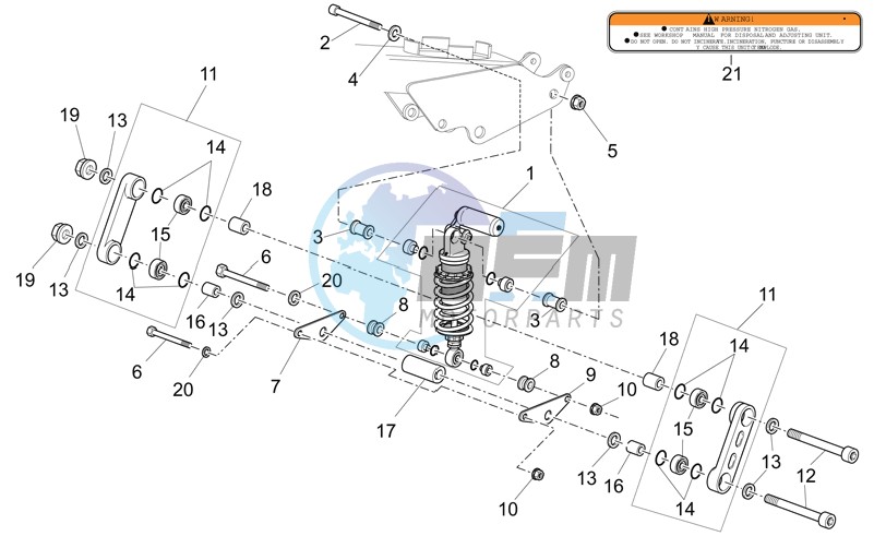 Connecting rod - rear shock abs.