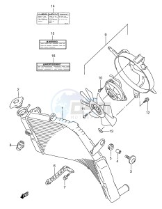 GSX-R600 (E2) drawing RADIATOR