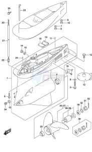 DF 250AP drawing Gear Case S/N 610592 to 61XXXX