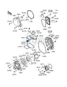 ZZR1400_ABS ZX1400FCF FR GB XX (EU ME A(FRICA) drawing Engine Cover(s)