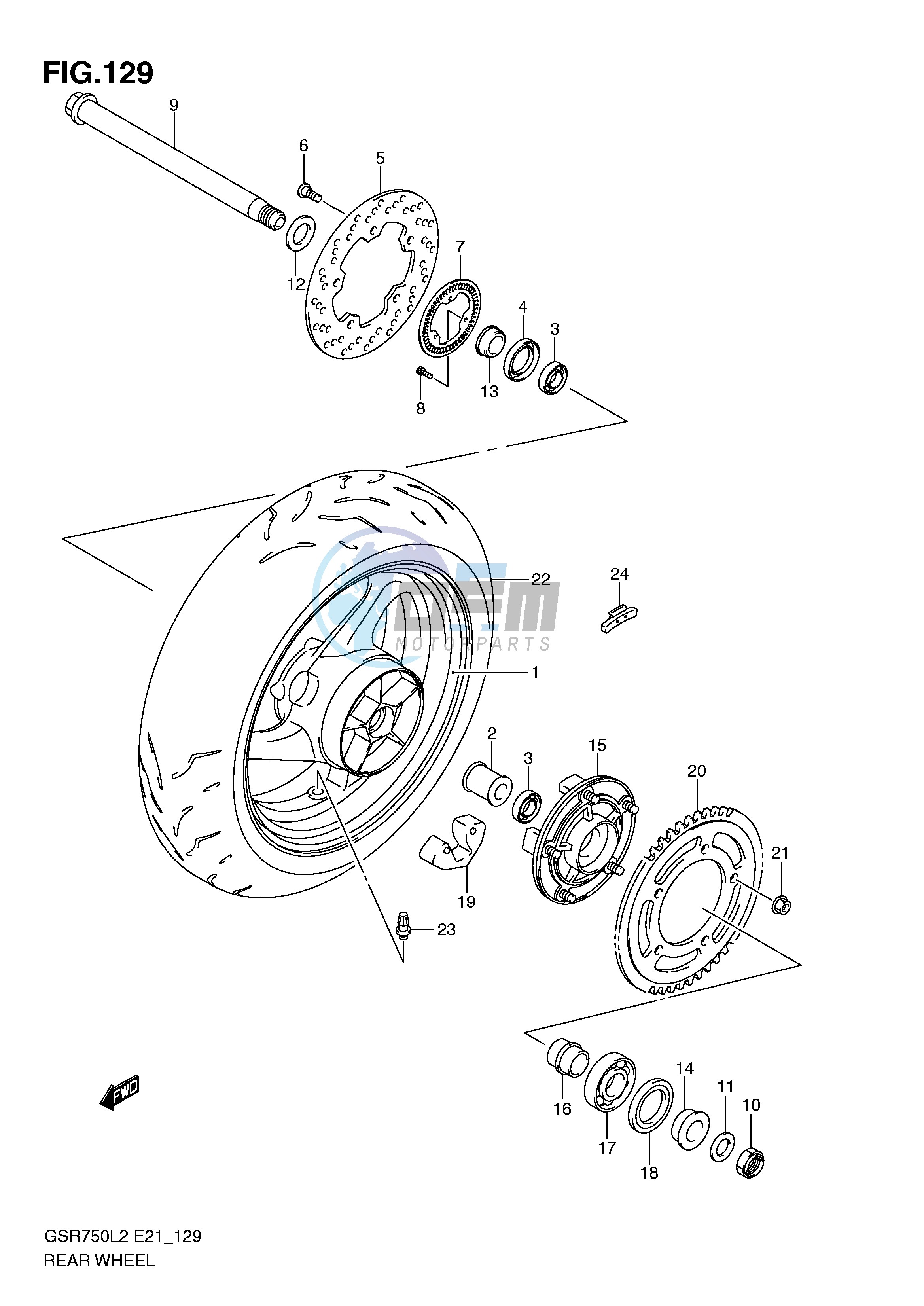 REAR WHEEL (GSR750AL2 E21)