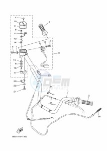 YFM450FWBD KODIAK 450 (BB5M) drawing STEERING HANDLE & CABLE