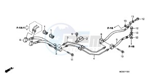 ST1300AC Pan Europoean -ST1300 CH drawing REAR BRAKE HOSE (ST1300A)