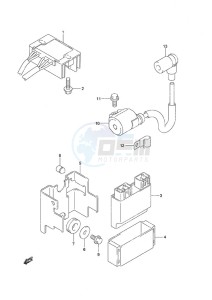 DF 25 V-Twin drawing Rectifier/Ignition Coil Remote Control/Gas Assist Tilt