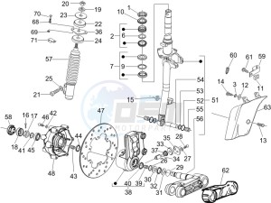 GTV 125 4T (Euro 3) drawing Fork - steering tube - Steering bearing unit